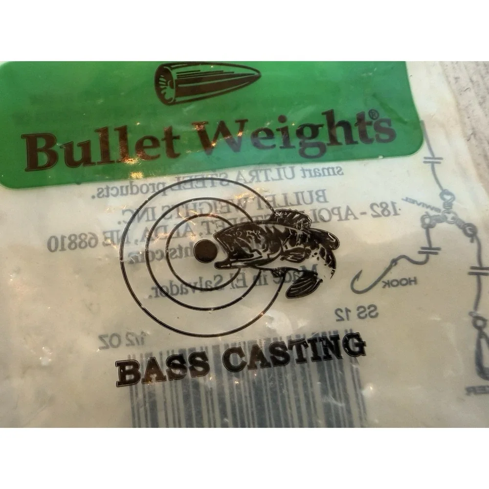 Bullet Weights 1/2 oz Bass Casting Lead Sinkers Brass Wire Eyes Fishing Lot of 4